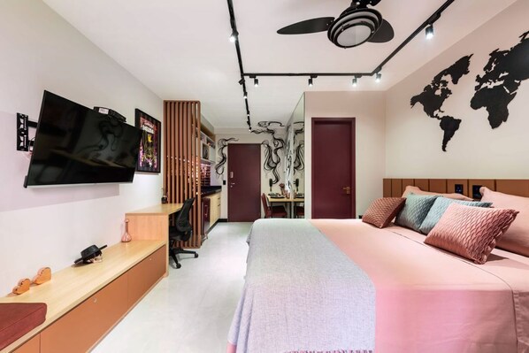 1 室のベッドルーム、デスク、アイロン / アイロン台、WiFi