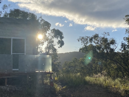 Property grounds. EcoStay Mountain Huts for the green energy loving outdoor enthusiasts!