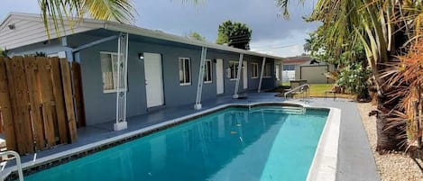 Outdoor pool, a heated pool