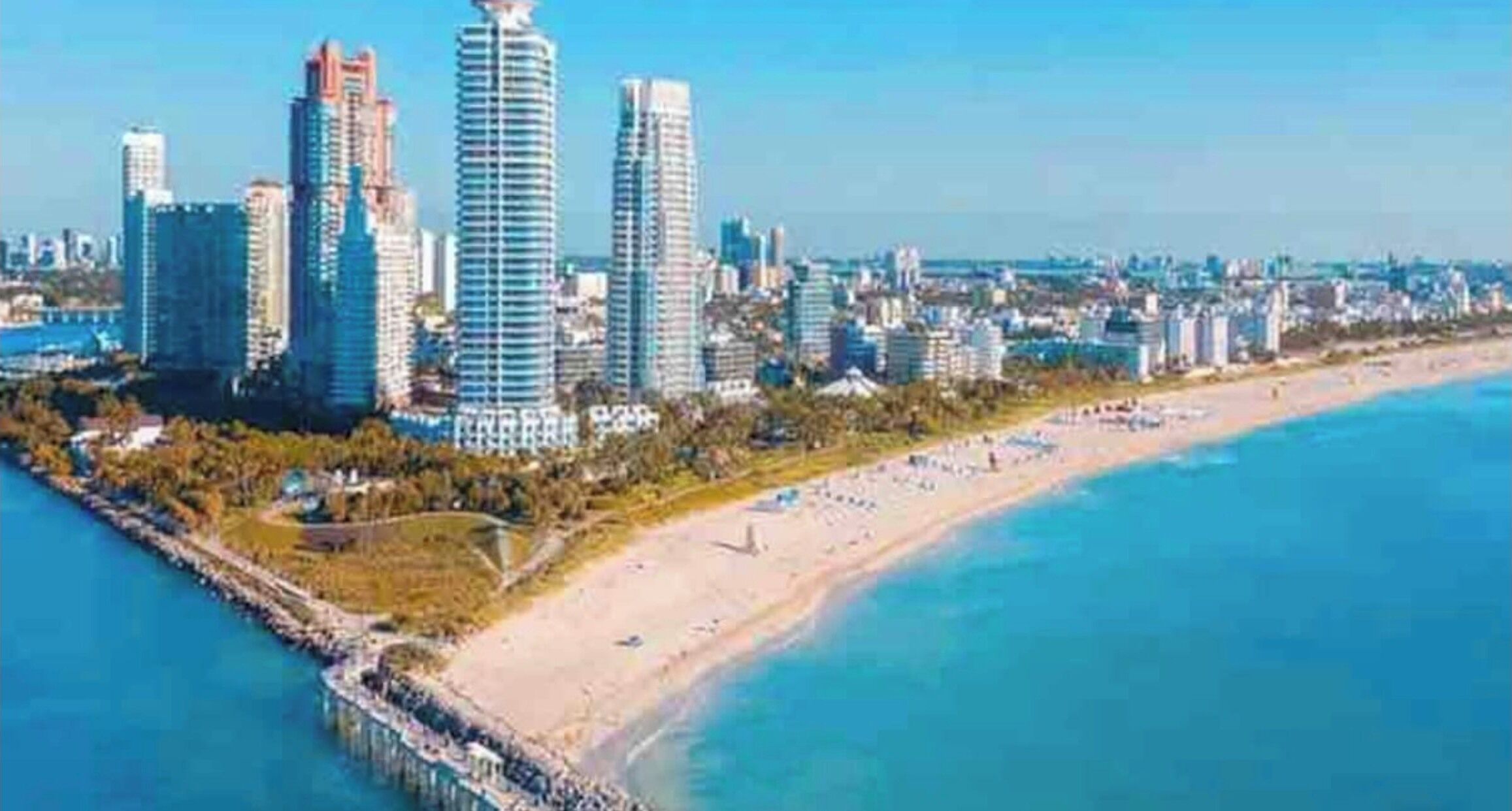On the beach, sun loungers, beach towels