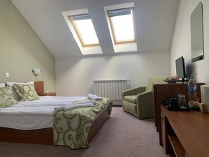 Chambre, 1 chambre, balcon, vue sur la ville | Aire de séjour