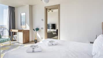 Deluxe Apartment, 1 Bedroom, City View | 1 bedroom, in-room safe, iron/ironing board, free WiFi