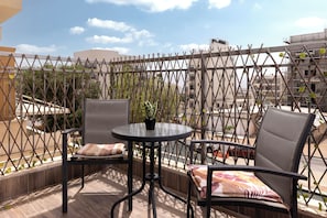 City Apartment, 1 Queen Bed with Sofa bed, Balcony, City View | Terrace/patio - Melony Apartment (Eilat)