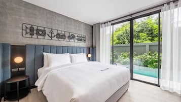 Deluxe Double Room, Pool Access | In-room safe, desk, iron/ironing board, free WiFi