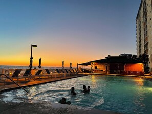 Outdoor pool, a heated pool