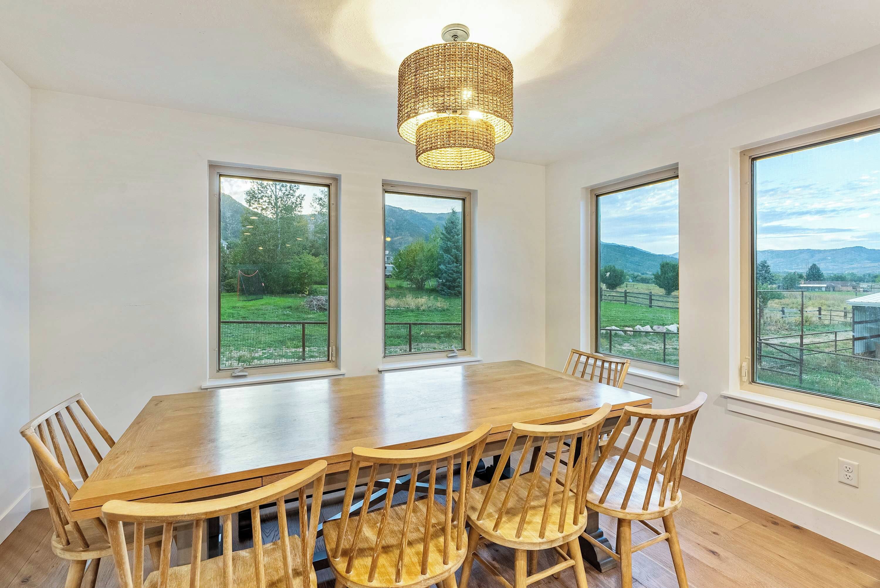 Dining room with valley views