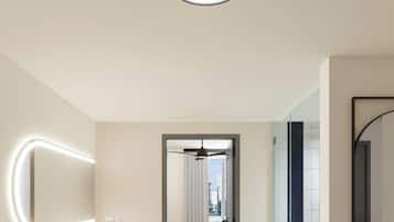 Séchoir à cheveux, serviettes fournies, savon, shampooing