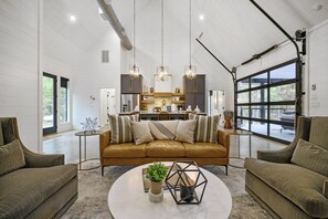 Smart TV, fireplace, table football