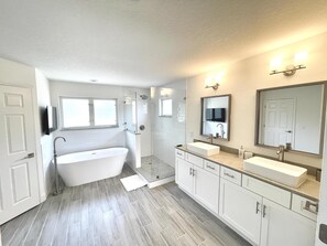 Hair dryer, towels
