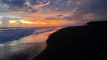 On the beach, beach towels