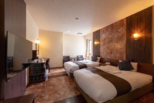 Chambre avec lits jumeaux, non-fumeurs | Bureau, Wi-Fi gratuit, draps fournis