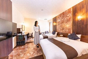 Twin Room, Non Smoking | Desk, free WiFi, bed sheets - Central Hotel Isohara (Kitaibaraki)