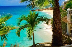 On the beach, sun loungers, beach towels - Oceanside Escape at Rainbow Beach Club – Pools, Views & Private Beach Access (Sint Maarten)