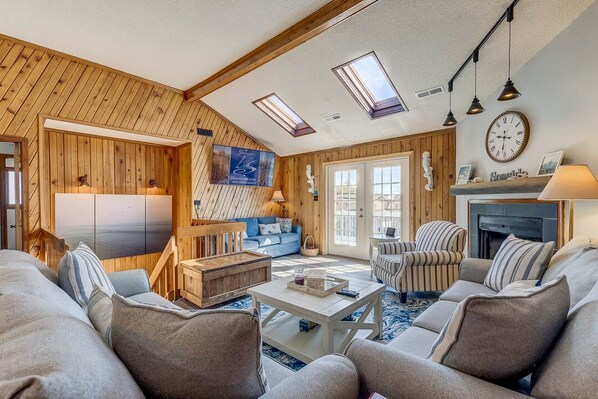 Télévision, cheminée