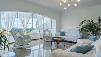 Una televisión, una chimenea