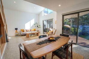 Entrance to Garden Studio via the sliding doors on outside deck.