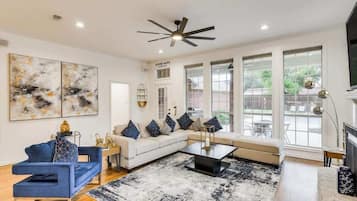 TV, fireplace, offices