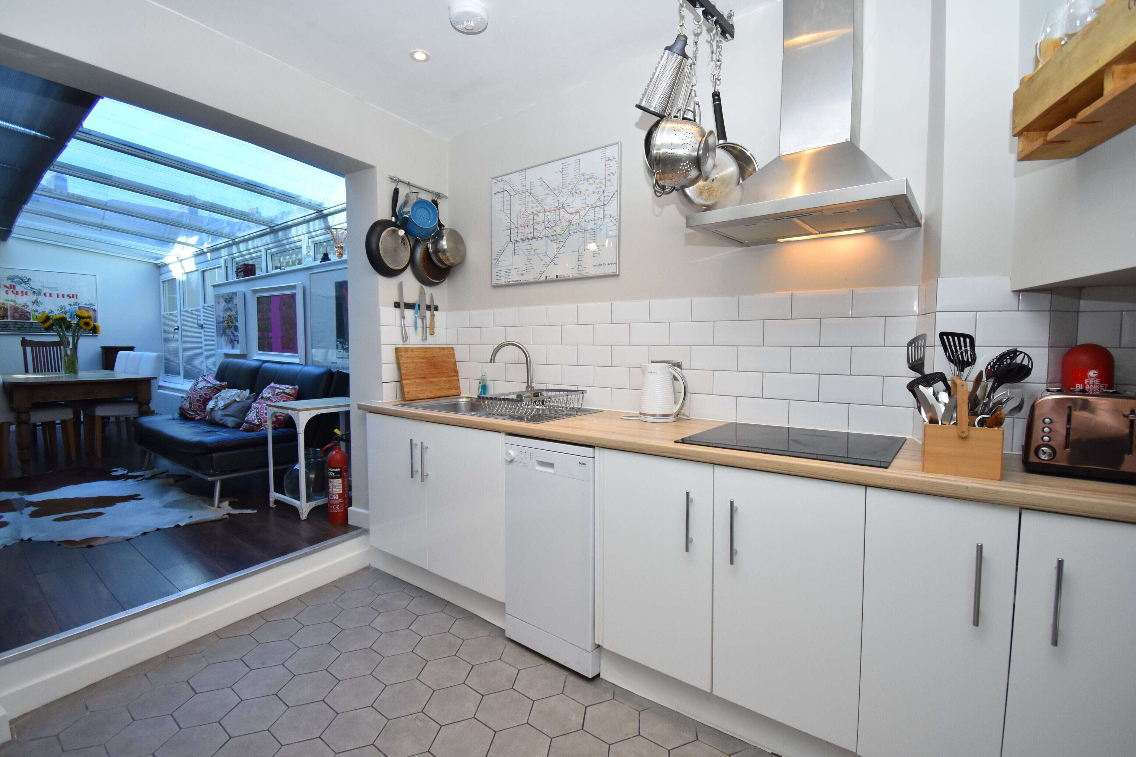 Fridge, oven, dishwasher, electric kettle