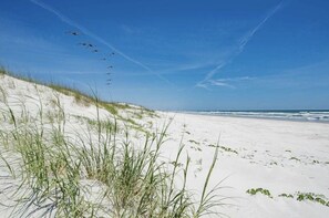 Playa en los alrededores, camastros y toallas de playa 