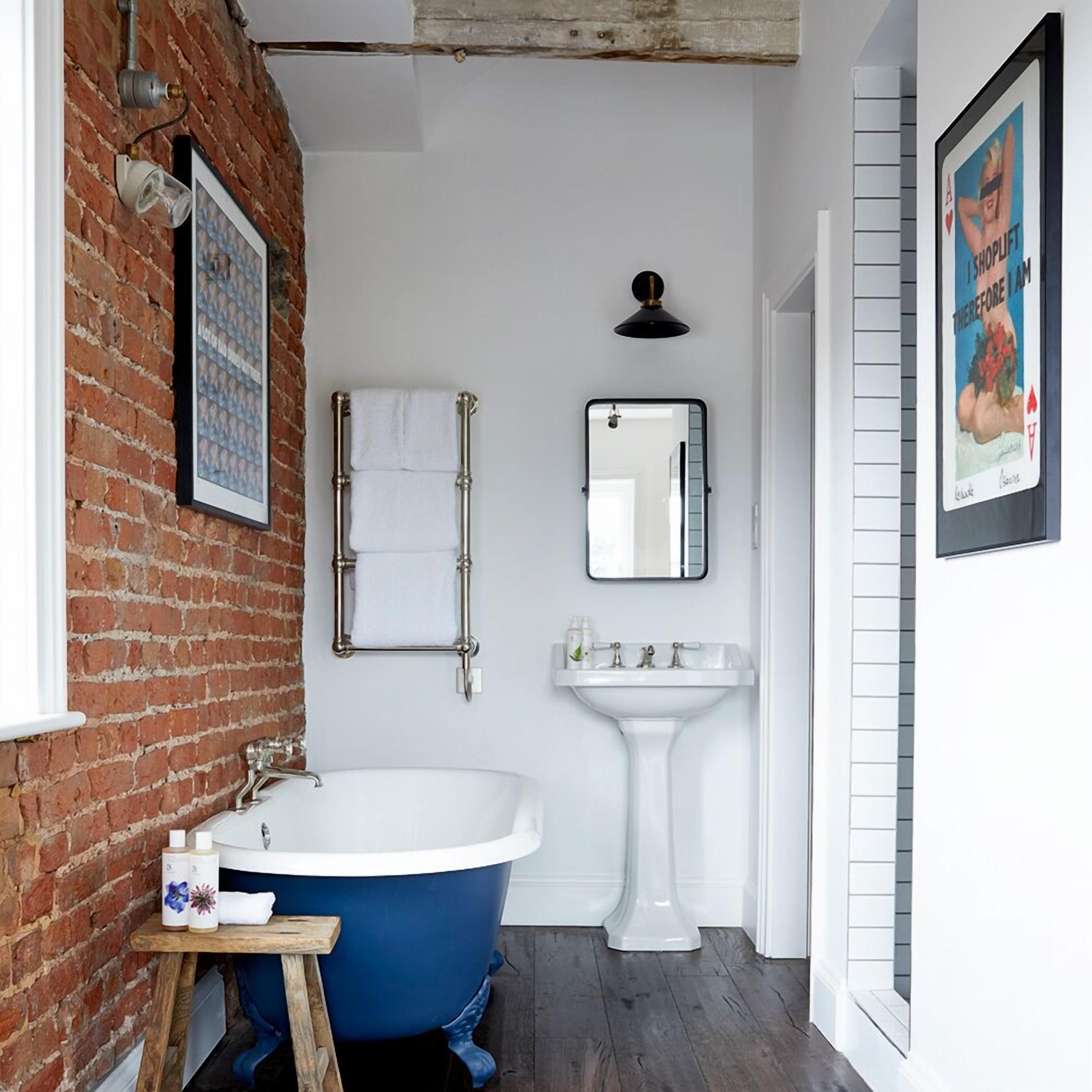 luxury loft | bathroom | eco-friendly toiletries, hair dryer, bathrobes, slippers