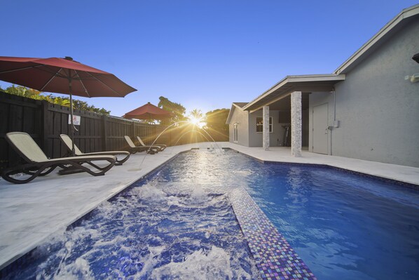 Outdoor pool, a heated pool