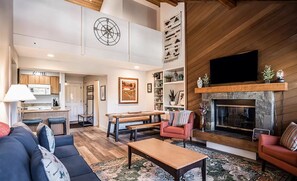 Smart TV, fireplace, DVD player