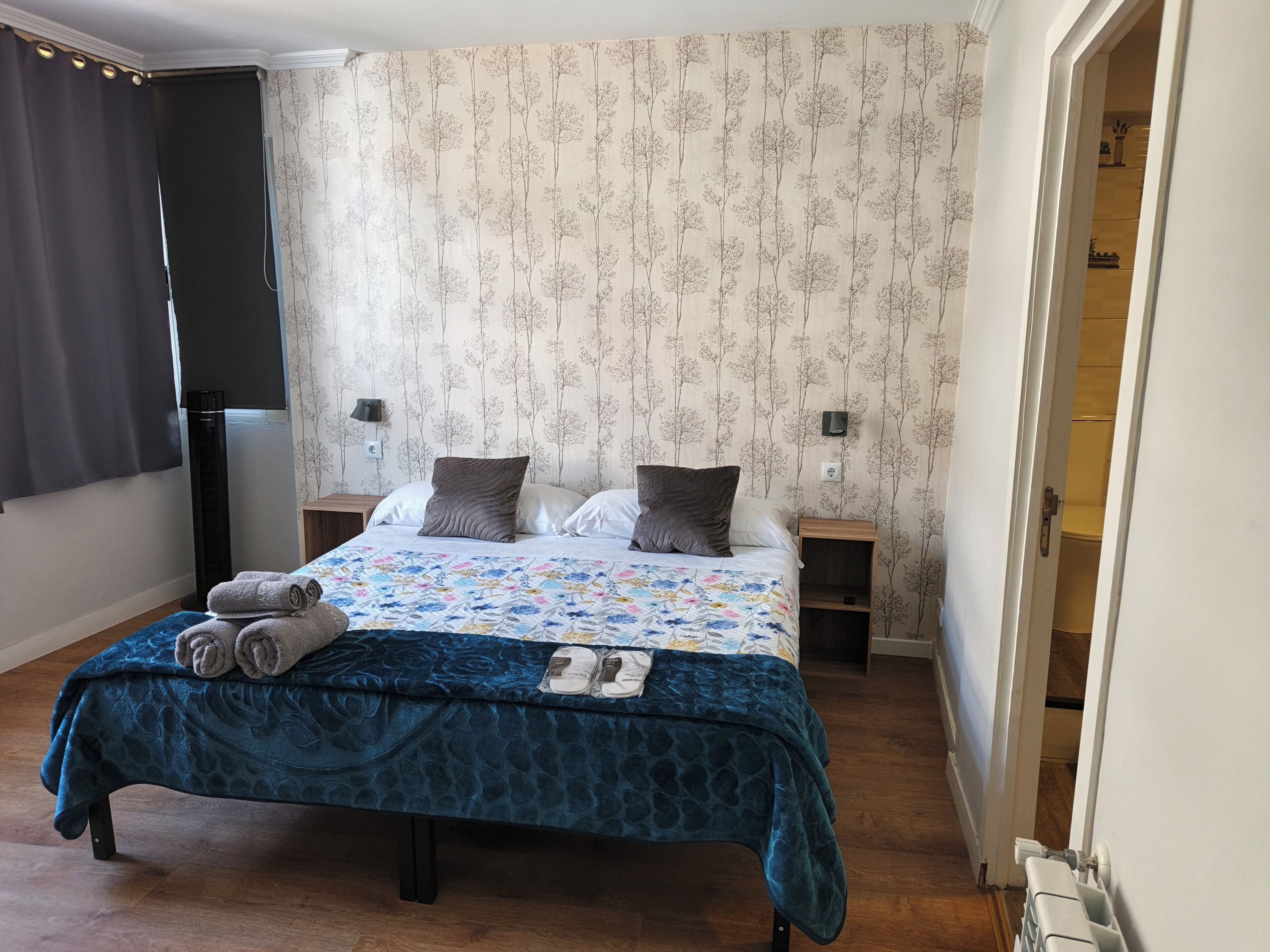 Doble (1 cama) con baño privado | Tabla de planchar con plancha, wifi gratis, ropa de cama