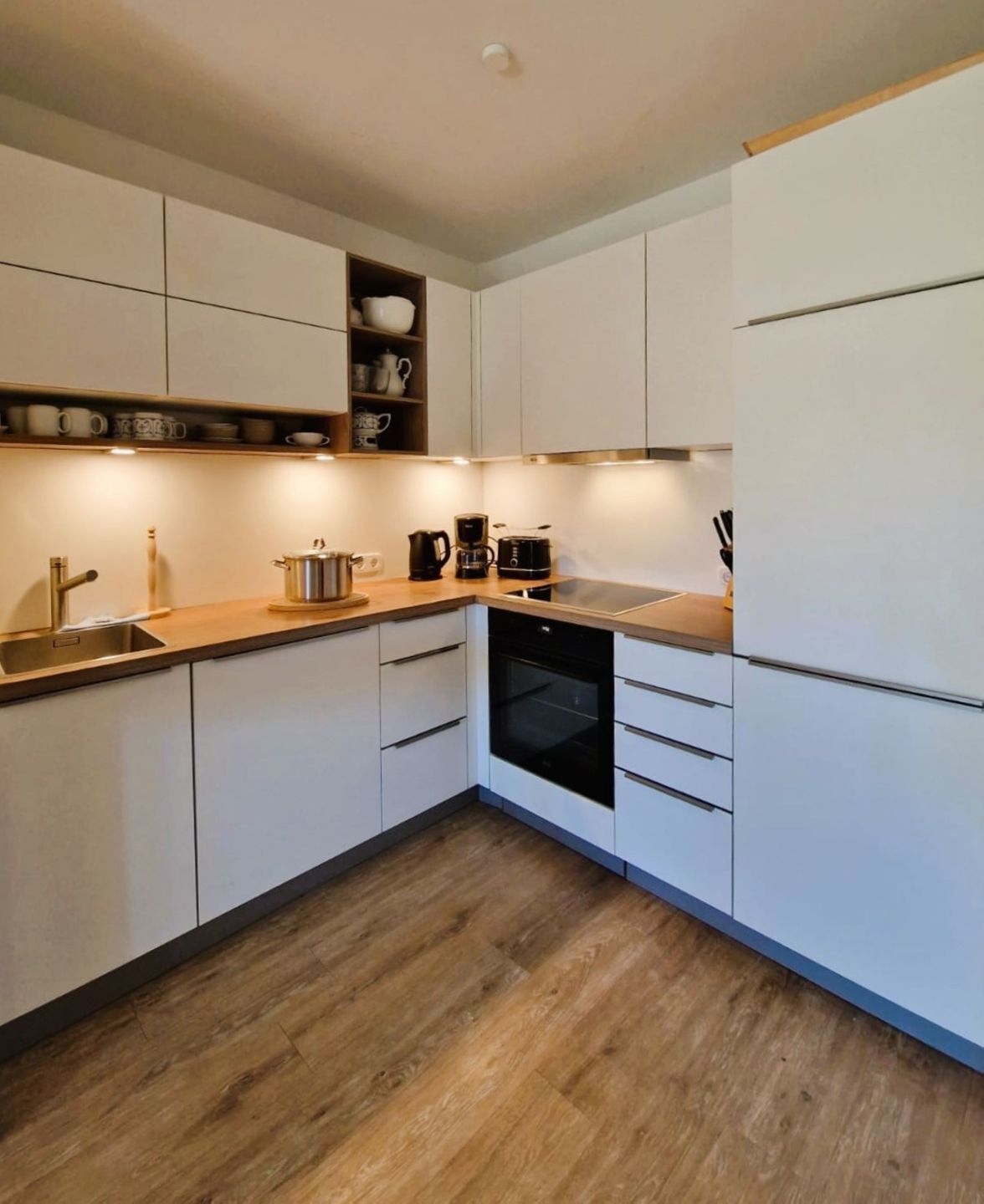 Fridge, oven, stovetop, dishwasher