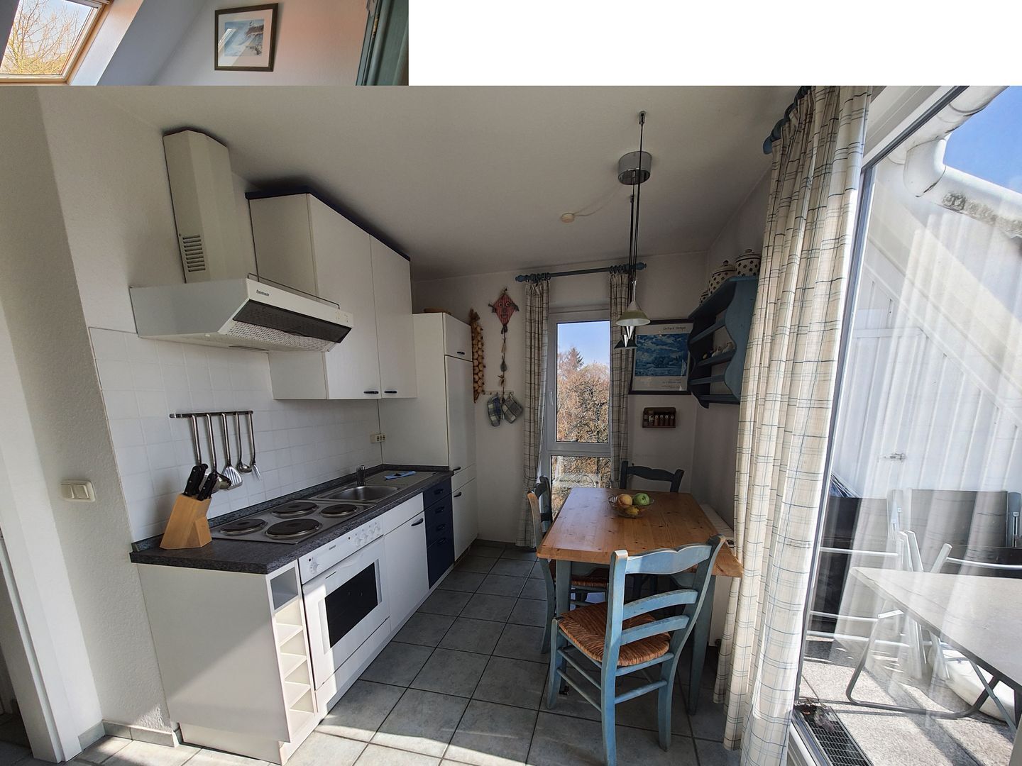 Fridge, oven, stovetop, coffee/tea maker