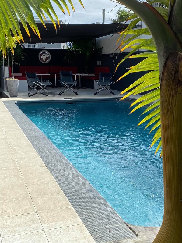 Piscine extérieure, piscine chauffée