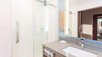 Room, 1 King Bed, Accessible (Wellness Room, Hearing Accessible) | Bathroom shower