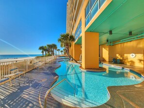 Outdoor pool, a heated pool - Best Beachfront Resort @ PCB Splash 1704E Free Beach Chairs Pools Crib (Panama City Beach)