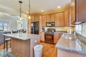 Fridge, microwave, dishwasher, coffee/tea maker