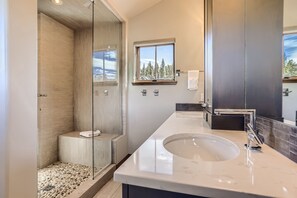 Bathtub, hair dryer, towels