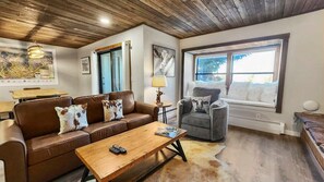 تلفزيون بشاشة مسطحة، مدفأة، مكتب