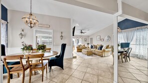 Smart TV, fireplace, stereo, offices