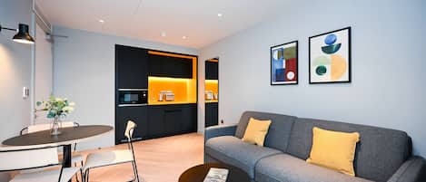 Apartament, 1 dormitori | 1 dormitori, roba de llit d'alta qualitat i caixa forta a l'habitació