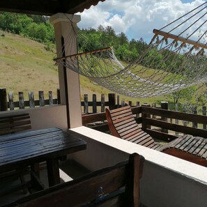 Outdoor dining - Cozy villa with pool surrounded by nature (Gologoricki dol)