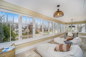 Interior - Renovated historic bungalow with private hot tub, sunroom, firepit & central AC (Harbor Springs)