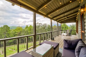 Terrace/patio - Two-Story, Dog-Friendly Home w/ Private Hot Tub, Fast WiFi, & Mountain Views (Blairsville)