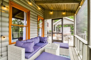 Terrace/patio - Two-Story, Dog-Friendly Home w/ Private Hot Tub, Fast WiFi, & Mountain Views (Blairsville)