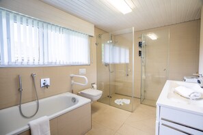 Hair dryer, towels