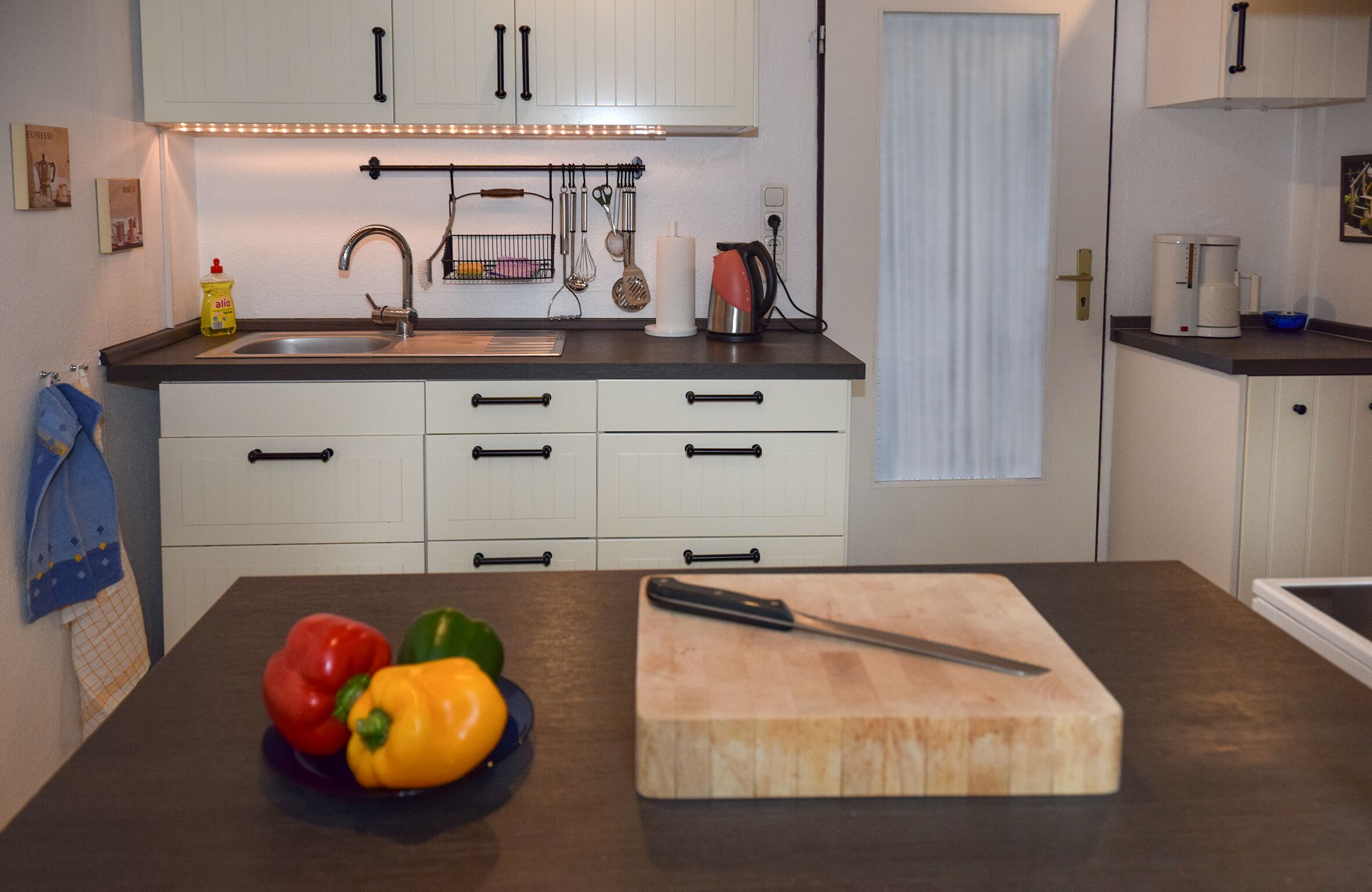 Kühlschrank, Mikrowelle, Herdplatte, Geschirrspüler