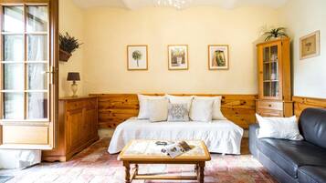 Televisie, een dvd-speler, boeken en een filmbibliotheek