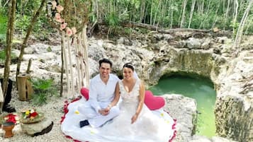 Outdoor wedding area