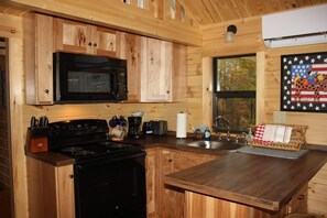Fridge, microwave, oven, stovetop - A mile of riverfront and a mountaintop view in the Land of Waterfalls (Brevard)