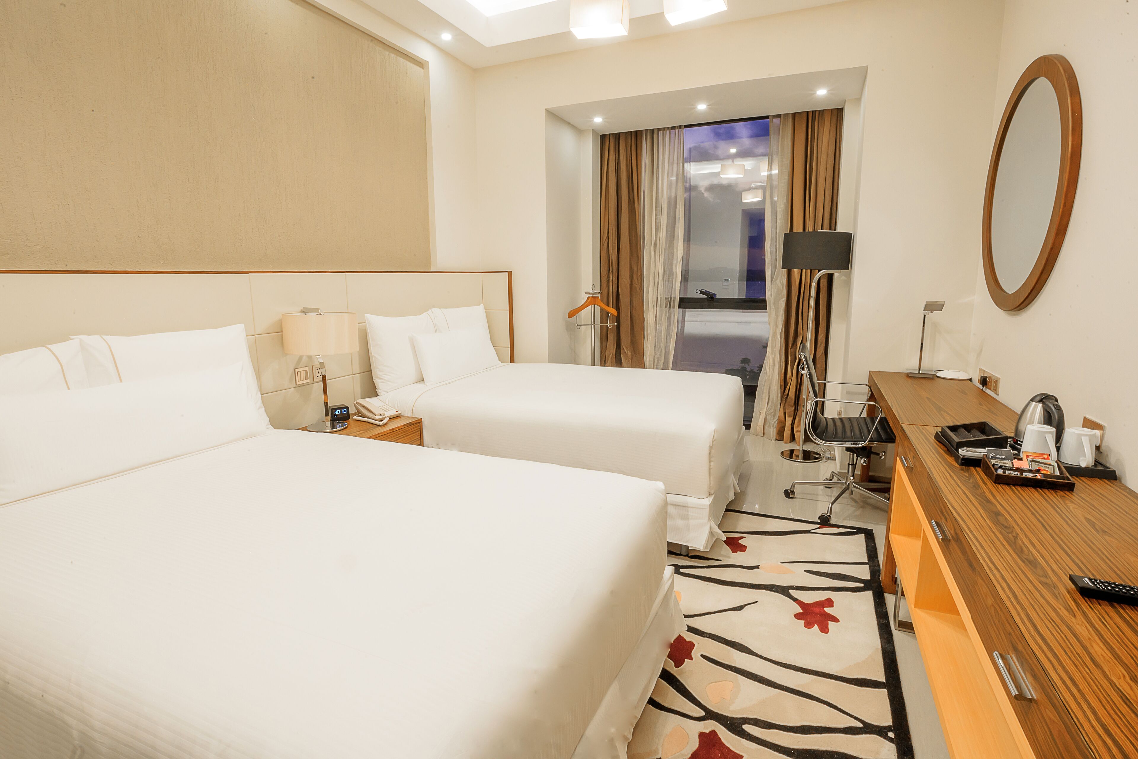 premier studio, 2 queen beds, ocean view | minibar, in-room safe, blackout curtains, soundproofing