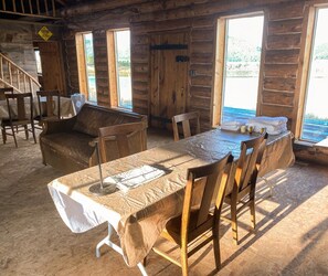 Dining - Rustic 4 bedroom cabin with pond on scenic ranch (Ocate)