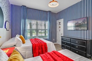 4 bedrooms, iron/ironing board, travel cot, WiFi