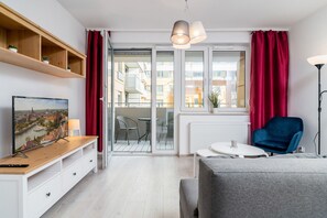 Apartment, 1 Bedroom, Balcony, Garden View | Living room - Apartments Wroclaw Teczowa 101 (Wroclaw)